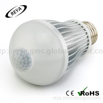 Aluminum E27motion sensor led bulb with pir sensor light